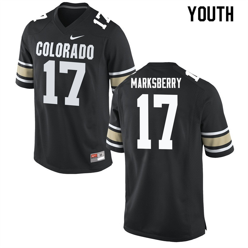 Youth #17 Casey Marksberry Colorado Buffaloes College Football Jerseys Sale-Home Black - Click Image to Close